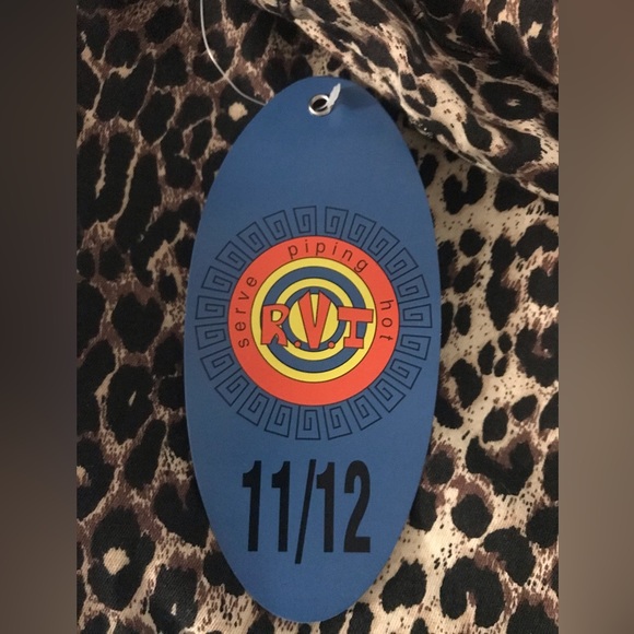 VINTAGE 90s R.V.T. SERVE PIPING HOT ANIMAL PRINT JEAN - Picture 5 of 5